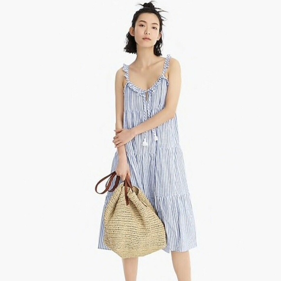 j crew ruffle maxi dress
